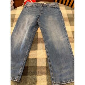 True Nation Relaxed Fit Mens Jeans 40x30 Medium Wash Blue Straight Leg Denim